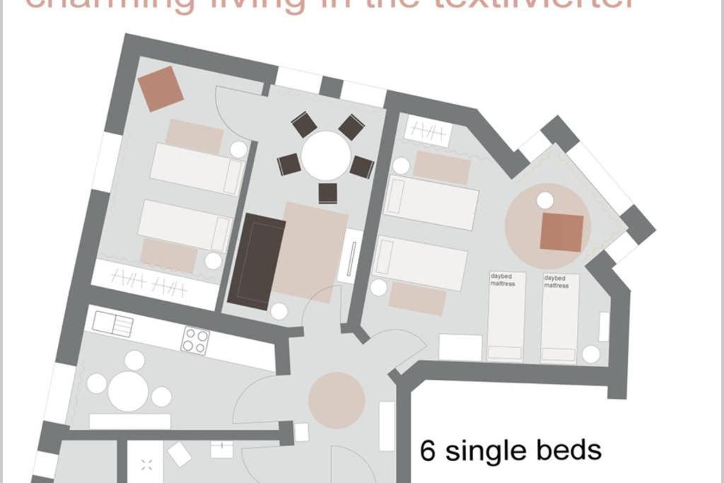 Charmant Leben Im Textilviertel - Stilvolle Wohnung - Zentral Und Ruhig Augsburgo Exterior foto